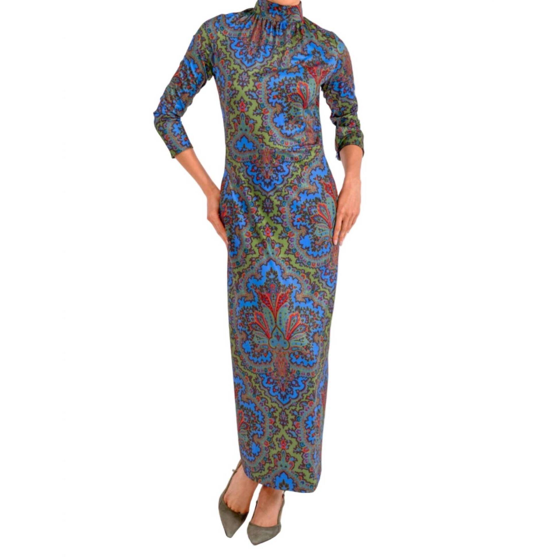 New Gretchen Scott Scorching Hot Dress In Olive Passion Paisley